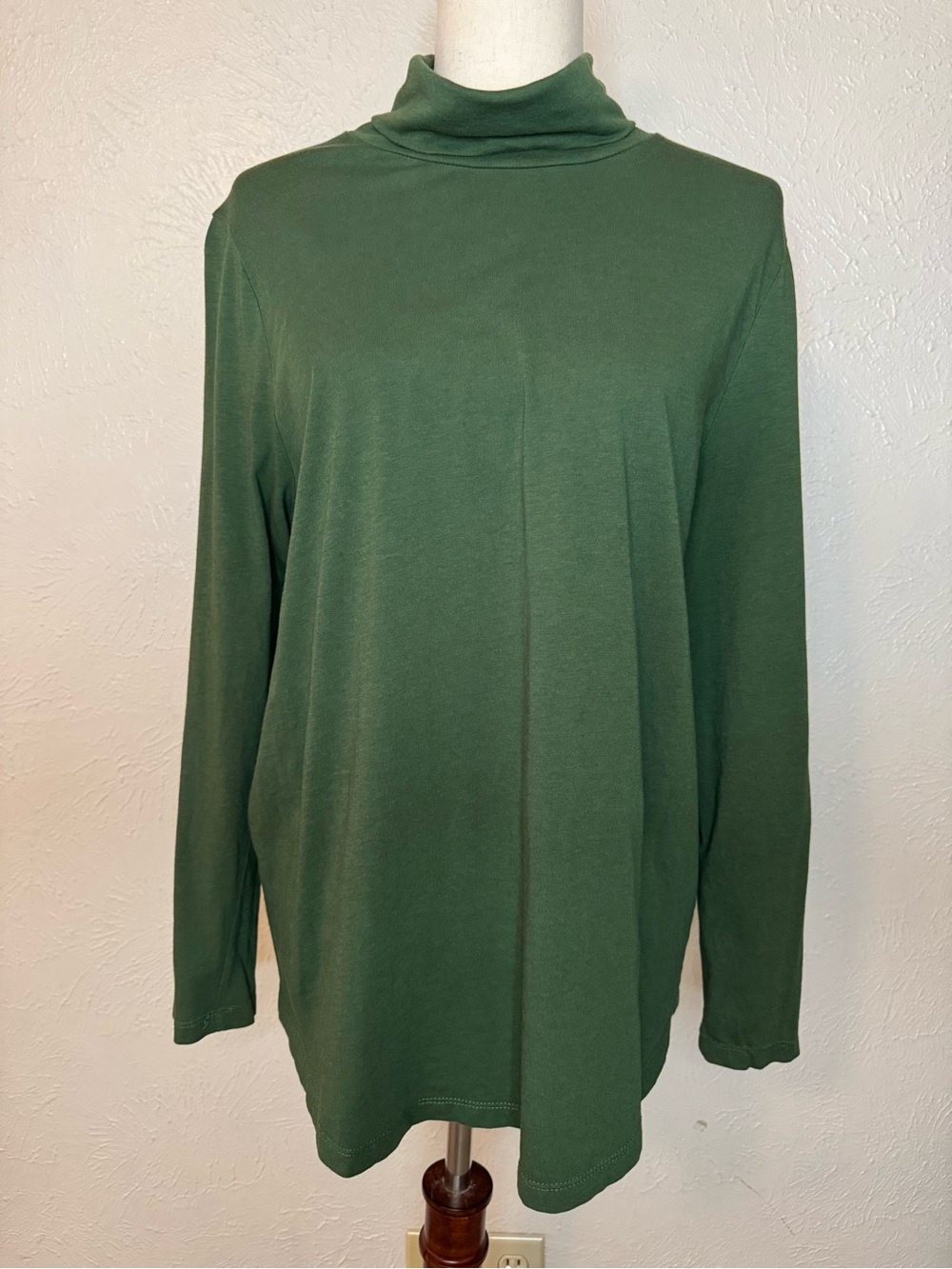 J.Jill Green Turtleneck Long-Sleeve Top L